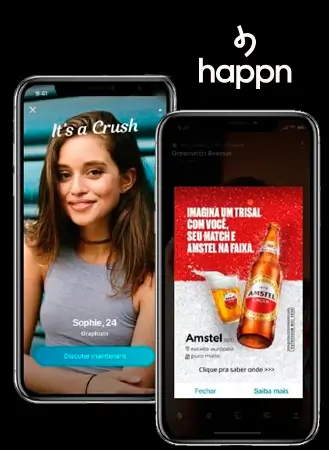 Exemplo de um anúncio no aplicativo Happn