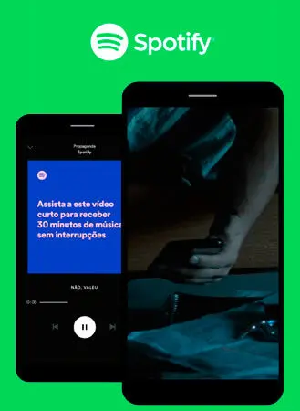 Exemplo de um anúncio no aplicativo Spotify